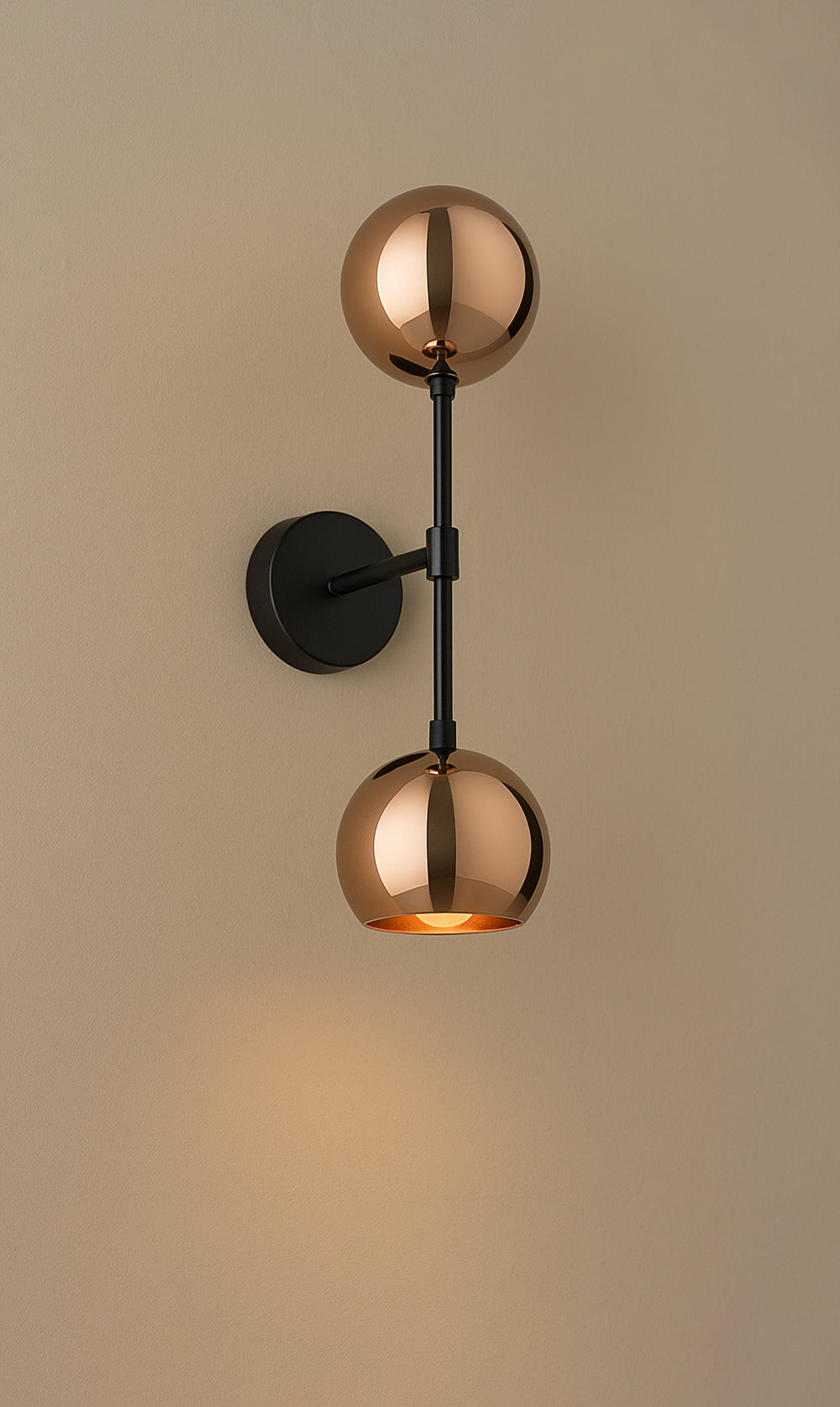 Dounia Home - DH-MISWALSCO-SM-PC - Mishal Wall Sconce - Dual Globe - Polished Copper