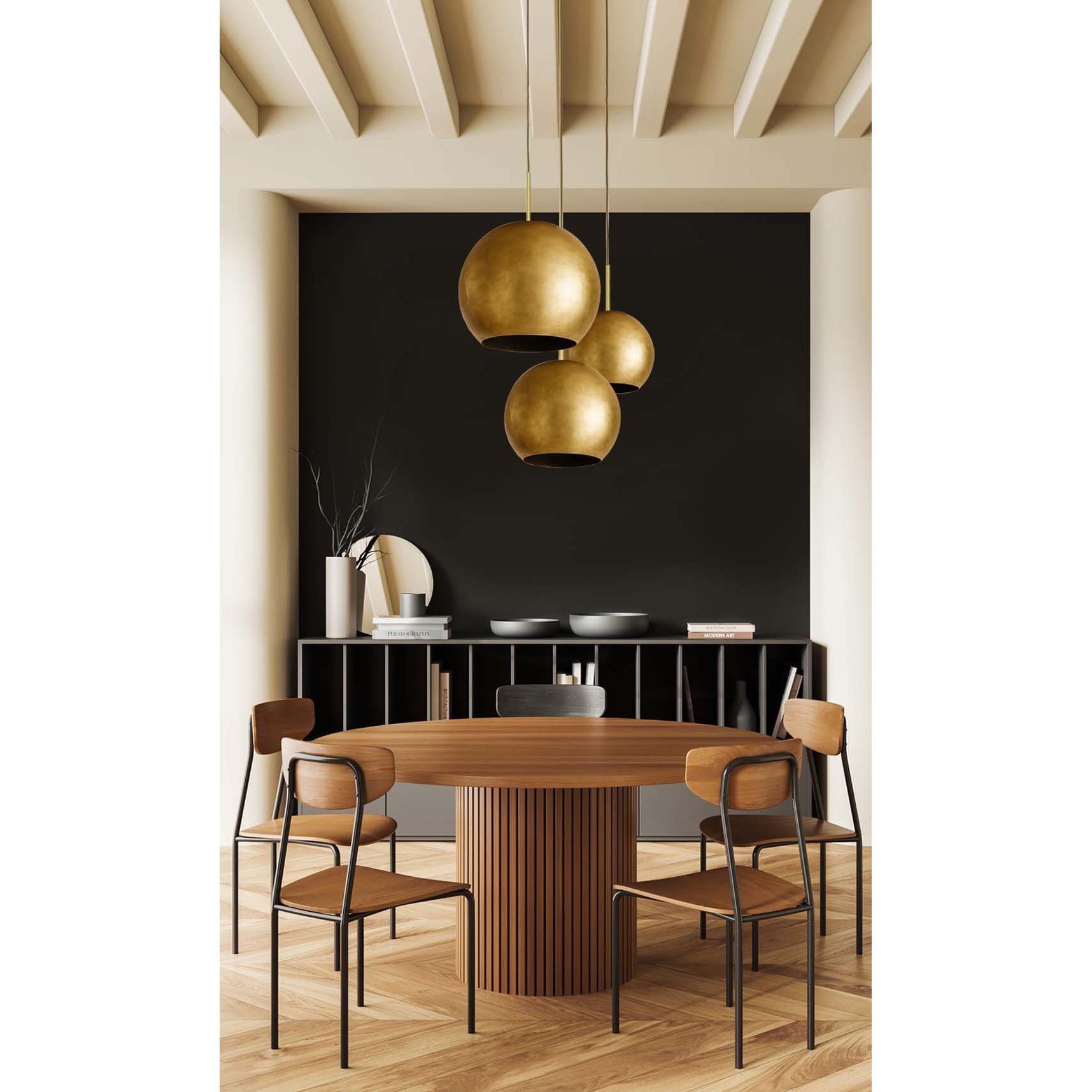 Dounia Home - DH-MISMULGLO-SM-PC - Mishal Multi-Globe Chandelier - Polished Copper