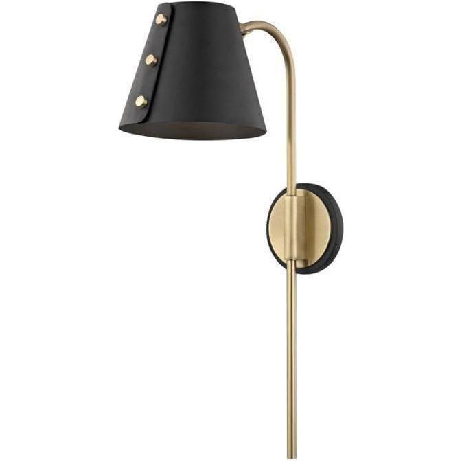 Mitzi - Meta Wall Sconce With Plug - HL174201-AGB/BK | Montreal Lighting & Hardware