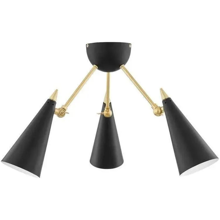 Mitzi - Moxie Semi Flush Mount - H441603-AGB/BK | Montreal Lighting & Hardware