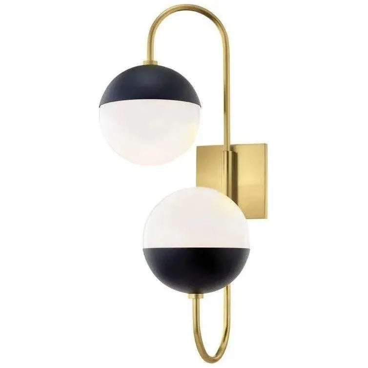 Mitzi - Renee Double Adjustable Wall Sconce - H344102B-AGB/BK | Montreal Lighting & Hardware