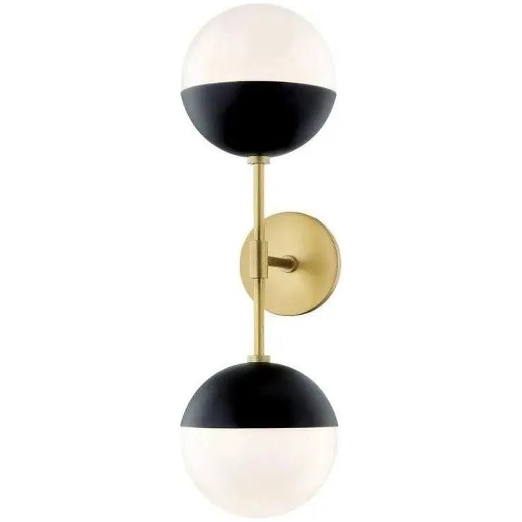Mitzi - Renee Double Wall Sconce - H344102A-AGB/BK | Montreal Lighting & Hardware