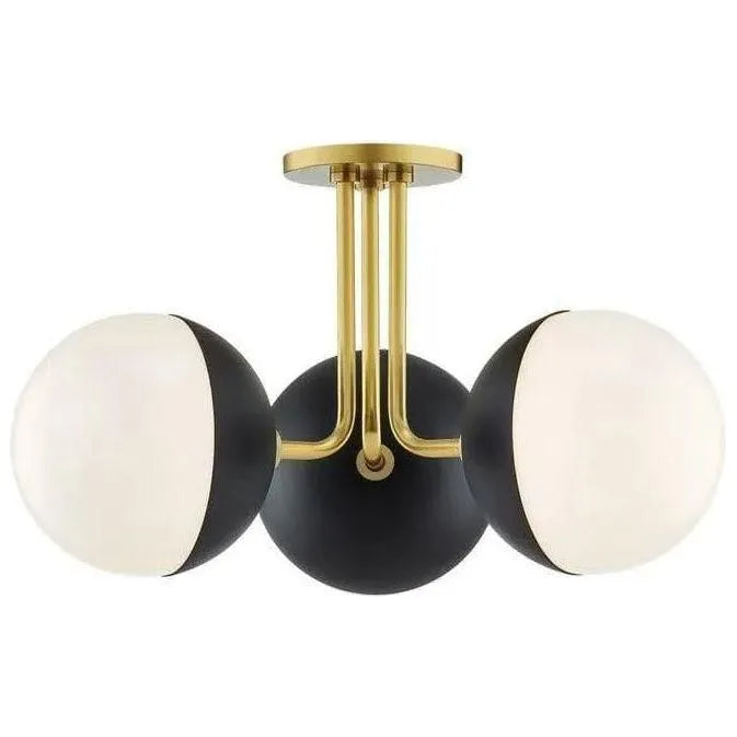 Mitzi - Renee Semi Flush Mount - H344603-AGB/BK | Montreal Lighting & Hardware