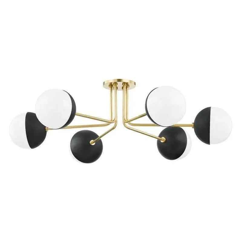 Mitzi - Renee Semi Flush Mount - H344603-AGB/BK | Montreal Lighting & Hardware
