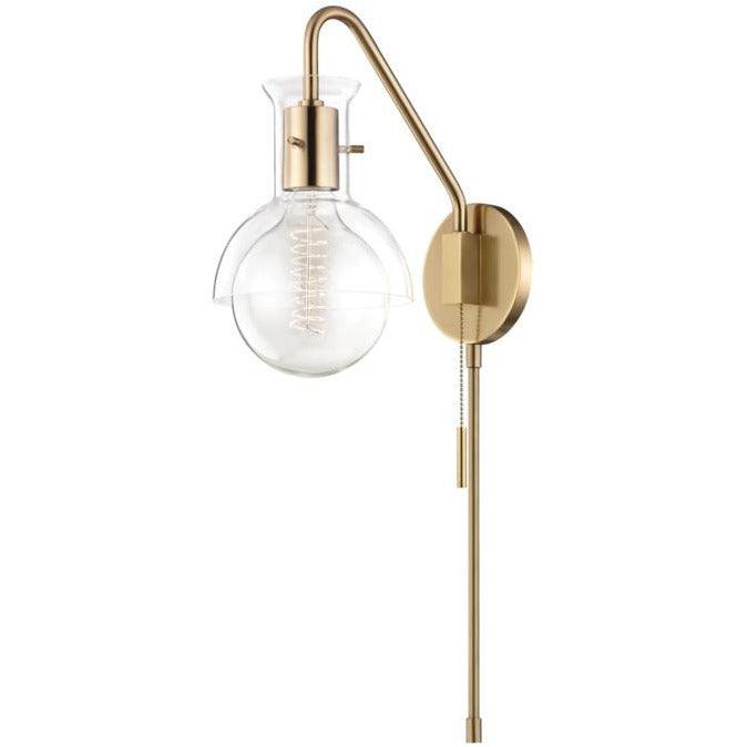 Mitzi - Riley Plug-In Glass Wall Sconce - HL111101G-AGB | Montreal Lighting & Hardware