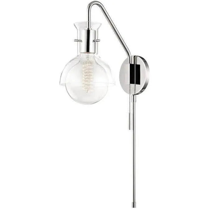 Mitzi - Riley Plug-In Glass Wall Sconce - HL111101G-PN | Montreal Lighting & Hardware