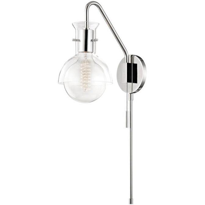 Mitzi - Riley Plug-In Glass Wall Sconce - HL111101G-PN | Montreal Lighting & Hardware