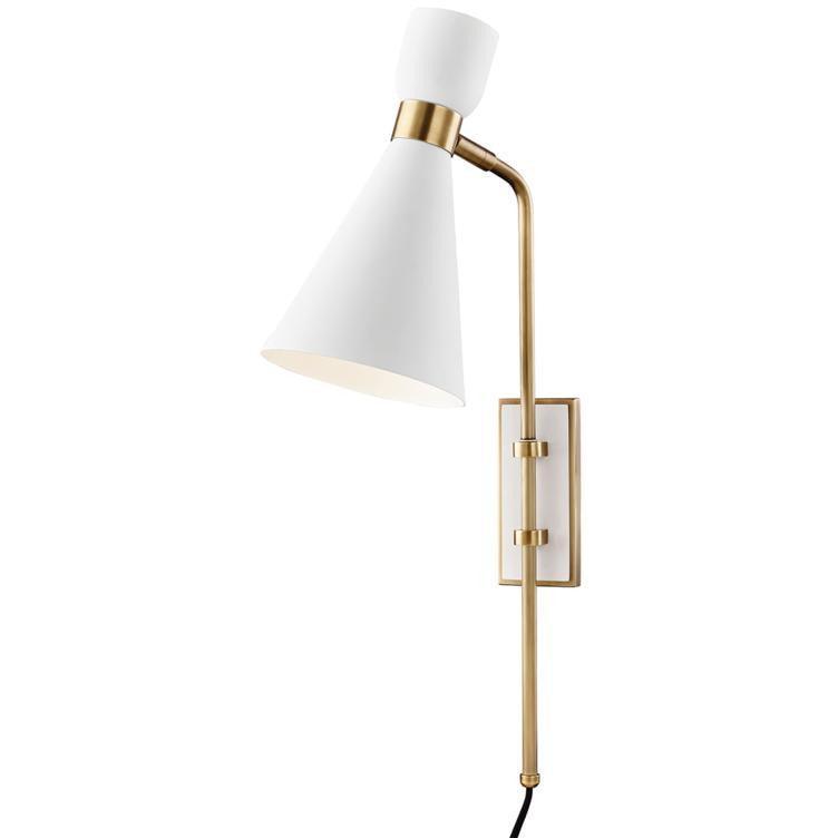 Mitzi - Willa Wall Sconce With Plug - HL295101-AGB/WH | Montreal Lighting & Hardware