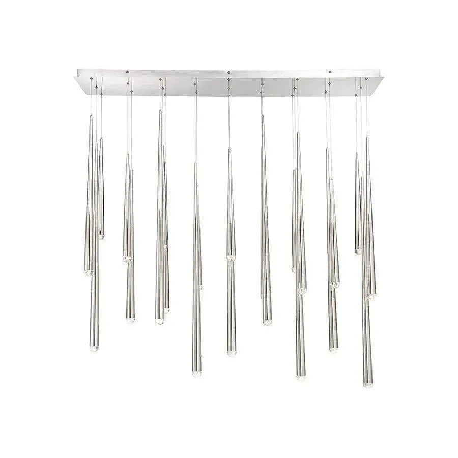 Modern Forms - Cascade LED Crystal Linear Pendant, 23-Light - PD-41723L-PN | Montreal Lighting & Hardware