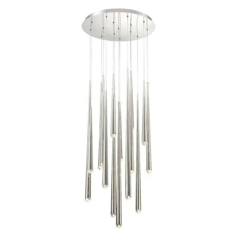 Modern Forms - Cascade LED Crystal Multi-Light Pendant, 15-Light - PD-41715R-PN | Montreal Lighting & Hardware