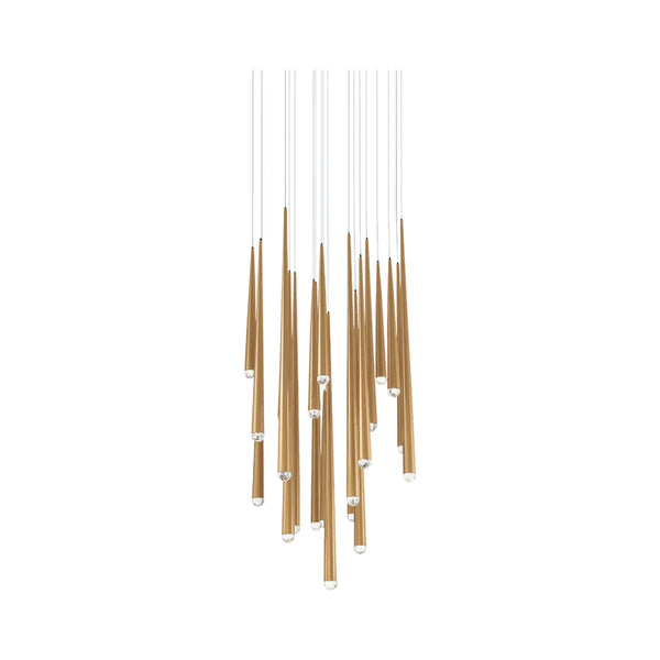Cascade DEL Cristal Suspendu multi-luminaire, 21 lumières