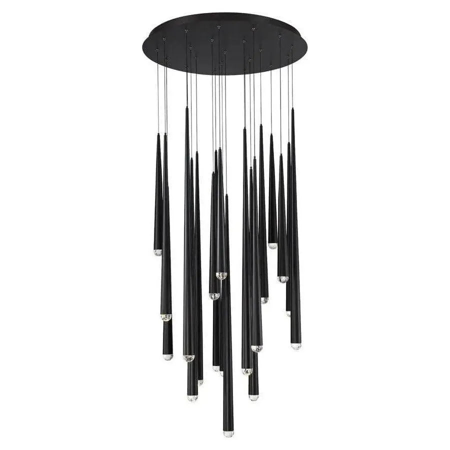Modern Forms - Cascade LED Crystal Multi-Light Pendant, 21-Light - PD-41721R-BK | Montreal Lighting & Hardware