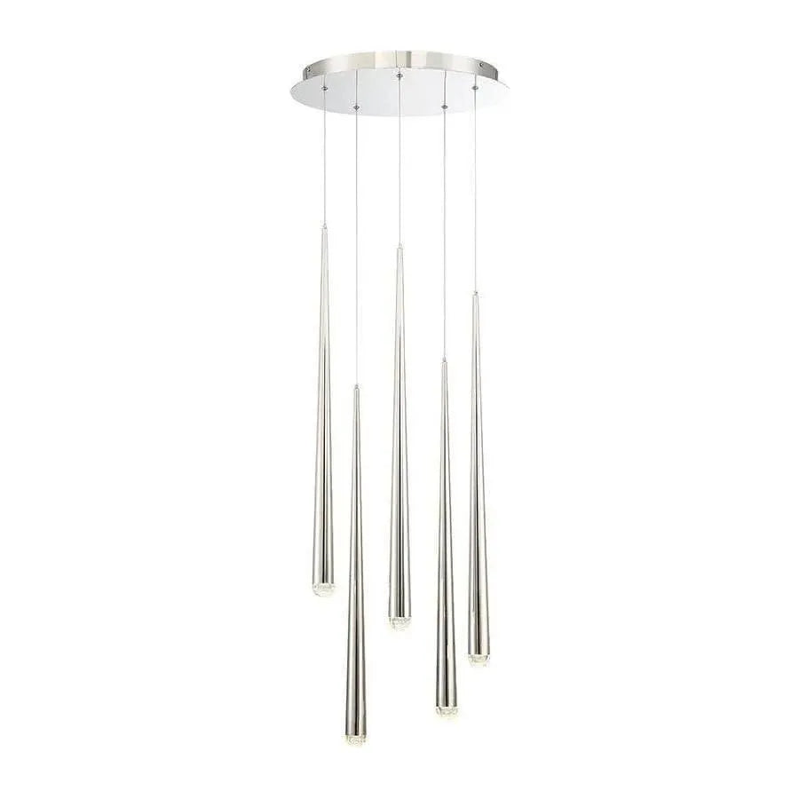 Modern Forms - Cascade LED Crystal Multi-Light Pendant, 5-Light - PD-41705R-PN | Montreal Lighting & Hardware