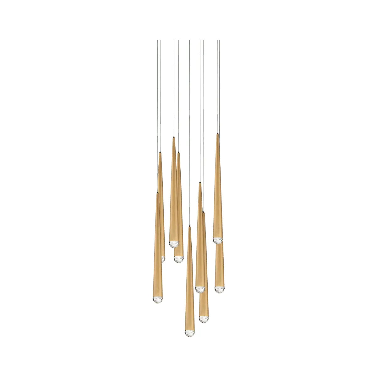 Modern Forms - Cascade LED Crystal Multi-Light Pendant, 9-Light - PD-41709R-AB | Montreal Lighting & Hardware