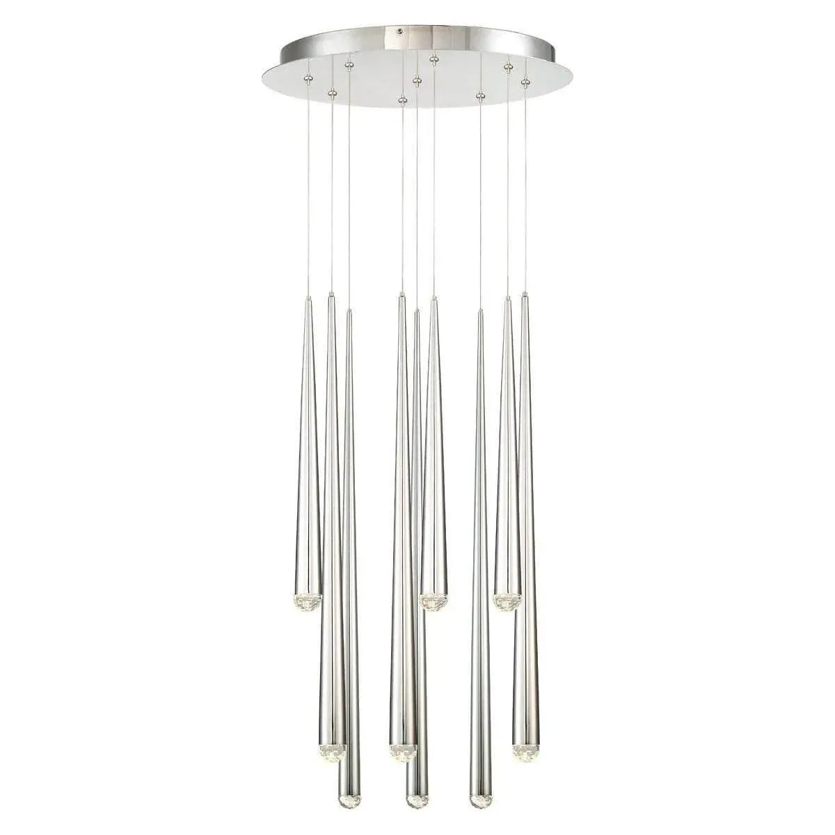 Modern Forms - Cascade LED Crystal Multi-Light Pendant, 9-Light - PD-41709R-PN | Montreal Lighting & Hardware