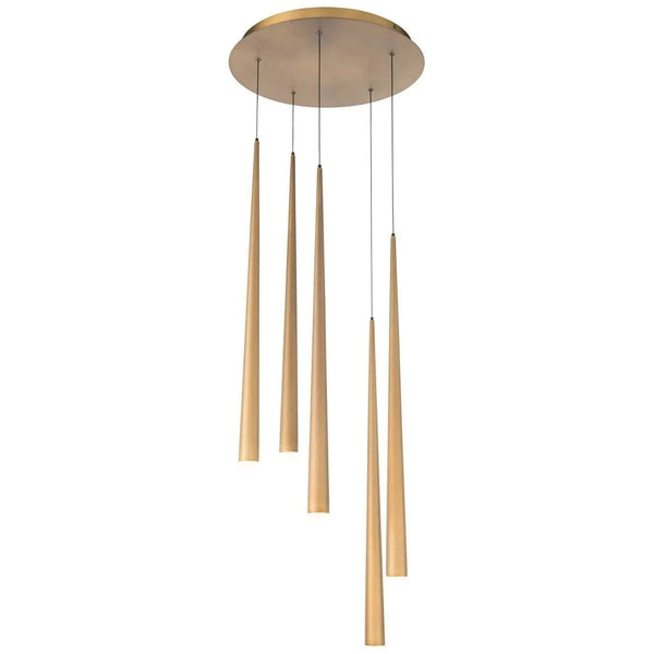 Cascade DEL Suspendu multi-luminaire, 5 lumières