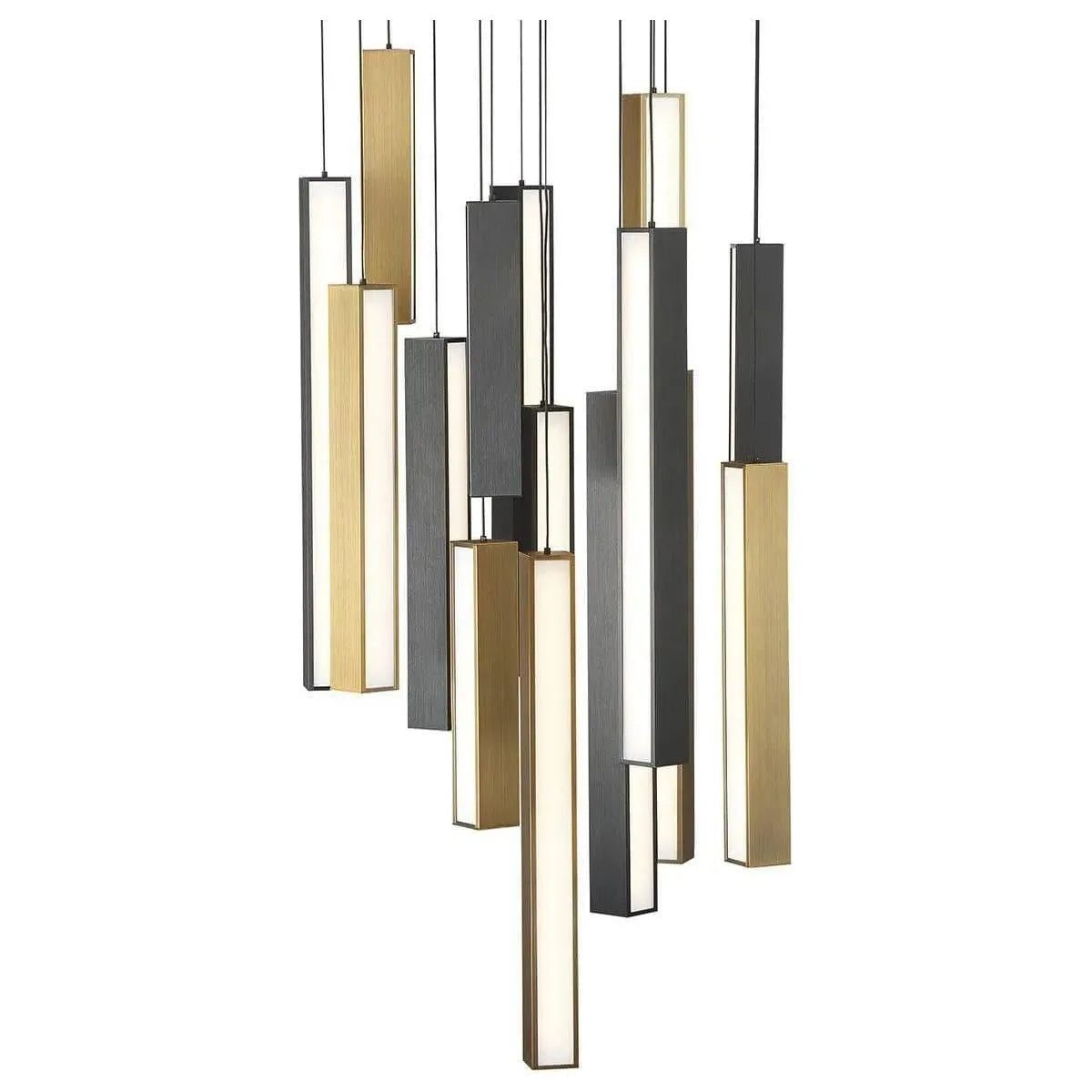 Modern Forms - Chaos LED Multi-Light Pendant, 15-Light - PD-64815R-BK/AB-BK | Montreal Lighting & Hardware