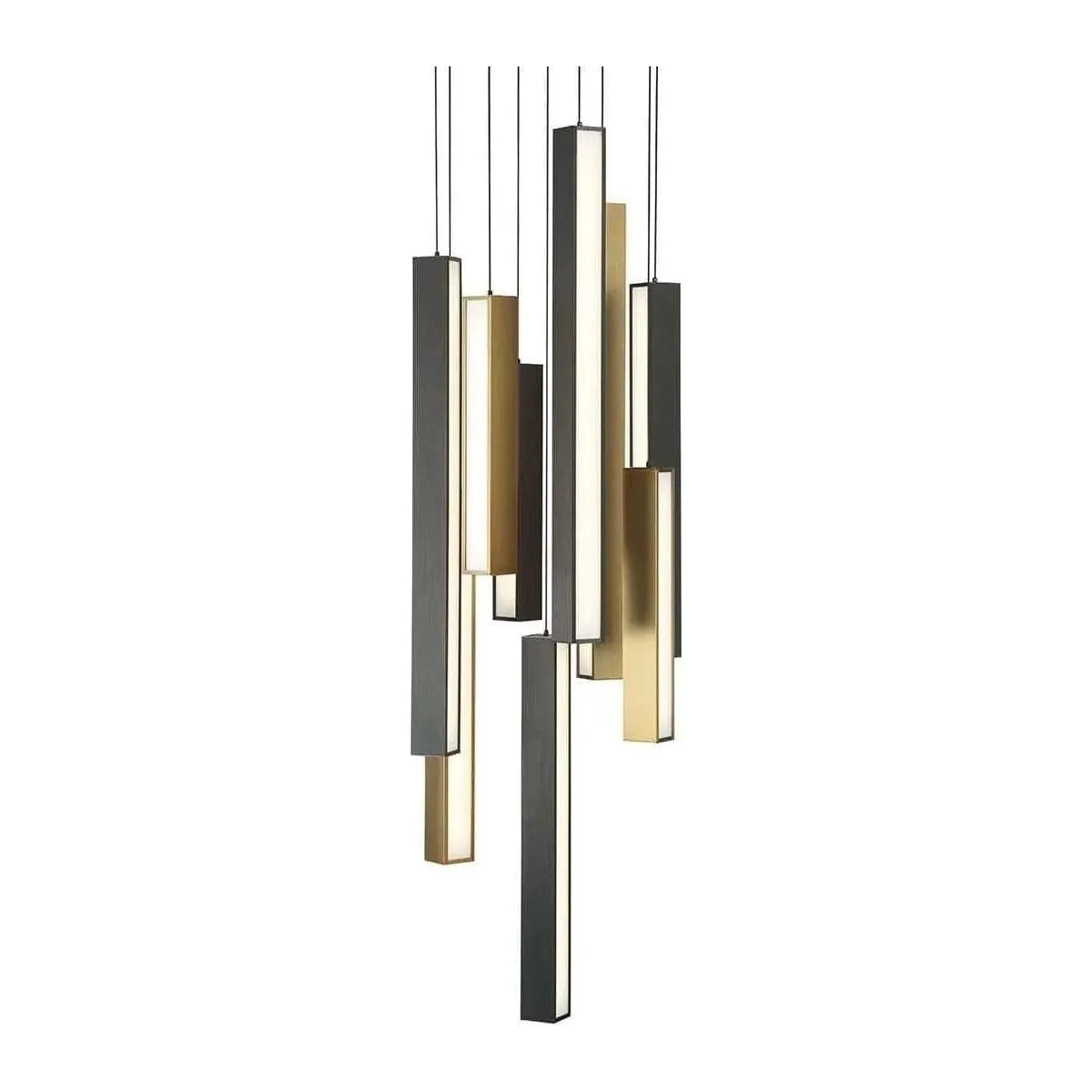 Modern Forms - Chaos LED Multi-Light Pendant, 9-Light - PD-64809R-BK/AB-BK | Montreal Lighting & Hardware