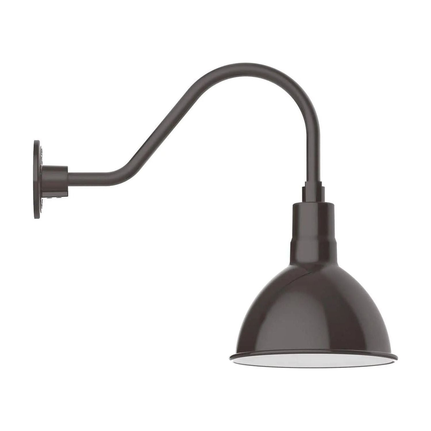 Montclair Light Works - Deep Bowl 10" Gooseneck Wall Light - GNA115-51 | Montreal Lighting & Hardware