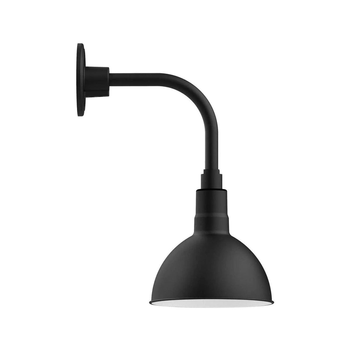 Montclair Light Works - Deep Bowl 8" Curved Arm Wall Light - GNT114-41 | Montreal Lighting & Hardware