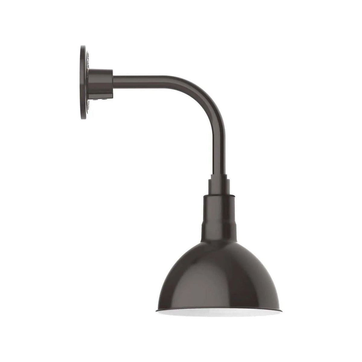 Montclair Light Works - Deep Bowl 8" Curved Arm Wall Light - GNT114-51 | Montreal Lighting & Hardware