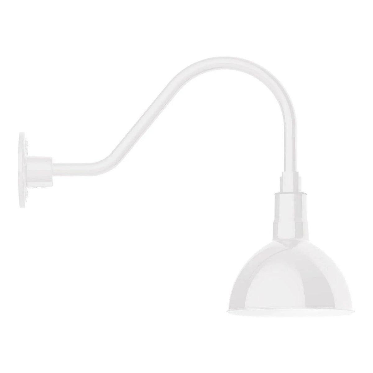 Montclair Light Works - Deep Bowl 8" Gooseneck Wall Light - GNA114-44 | Montreal Lighting & Hardware