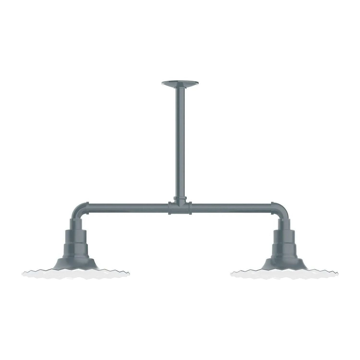 Montclair Light Works - Radial 12" 2-Light Stem Hung Pendant Light - MSD158-40 | Montreal Lighting & Hardware