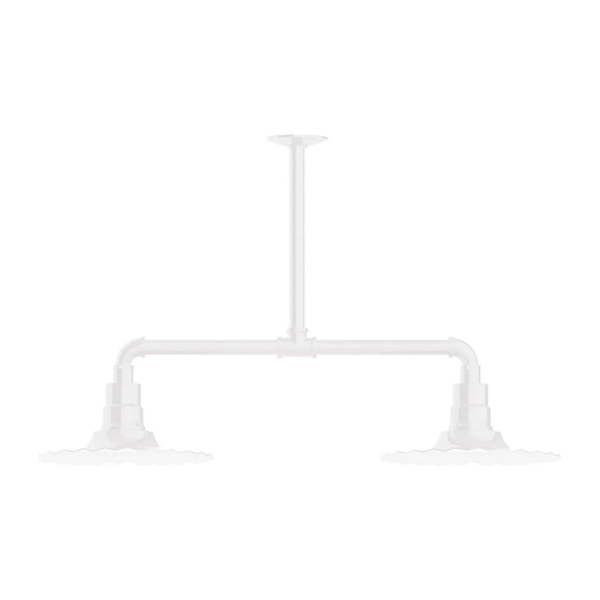 Montclair Light Works - Radial 12" 2-Light Stem Hung Pendant Light - MSD158-44 | Montreal Lighting & Hardware