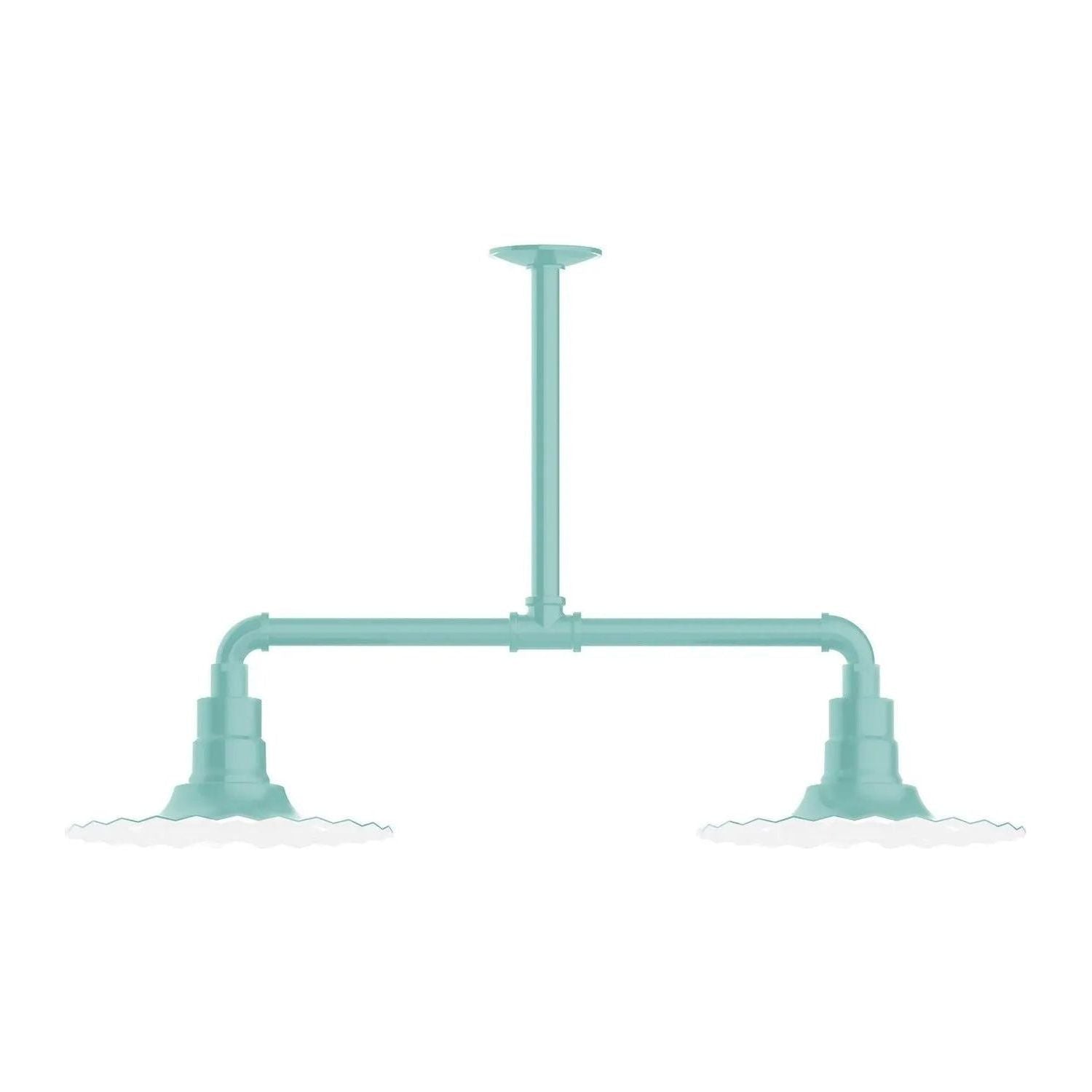 Montclair Light Works - Radial 12" 2-Light Stem Hung Pendant Light - MSD158-48 | Montreal Lighting & Hardware