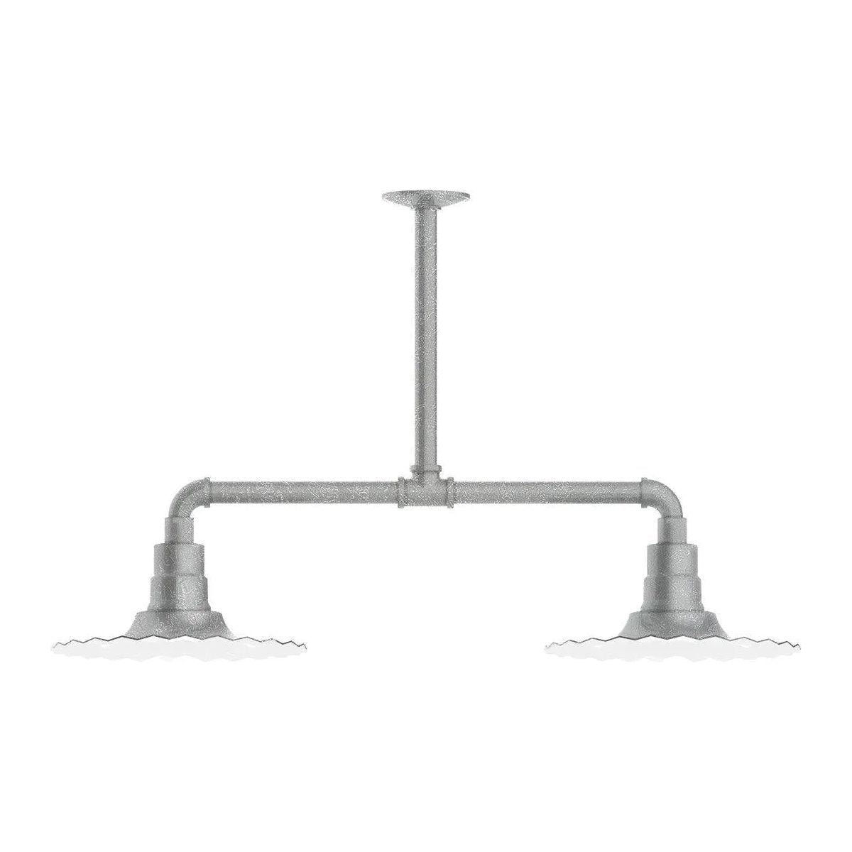 Montclair Light Works - Radial 12" 2-Light Stem Hung Pendant Light - MSD158-49 | Montreal Lighting & Hardware