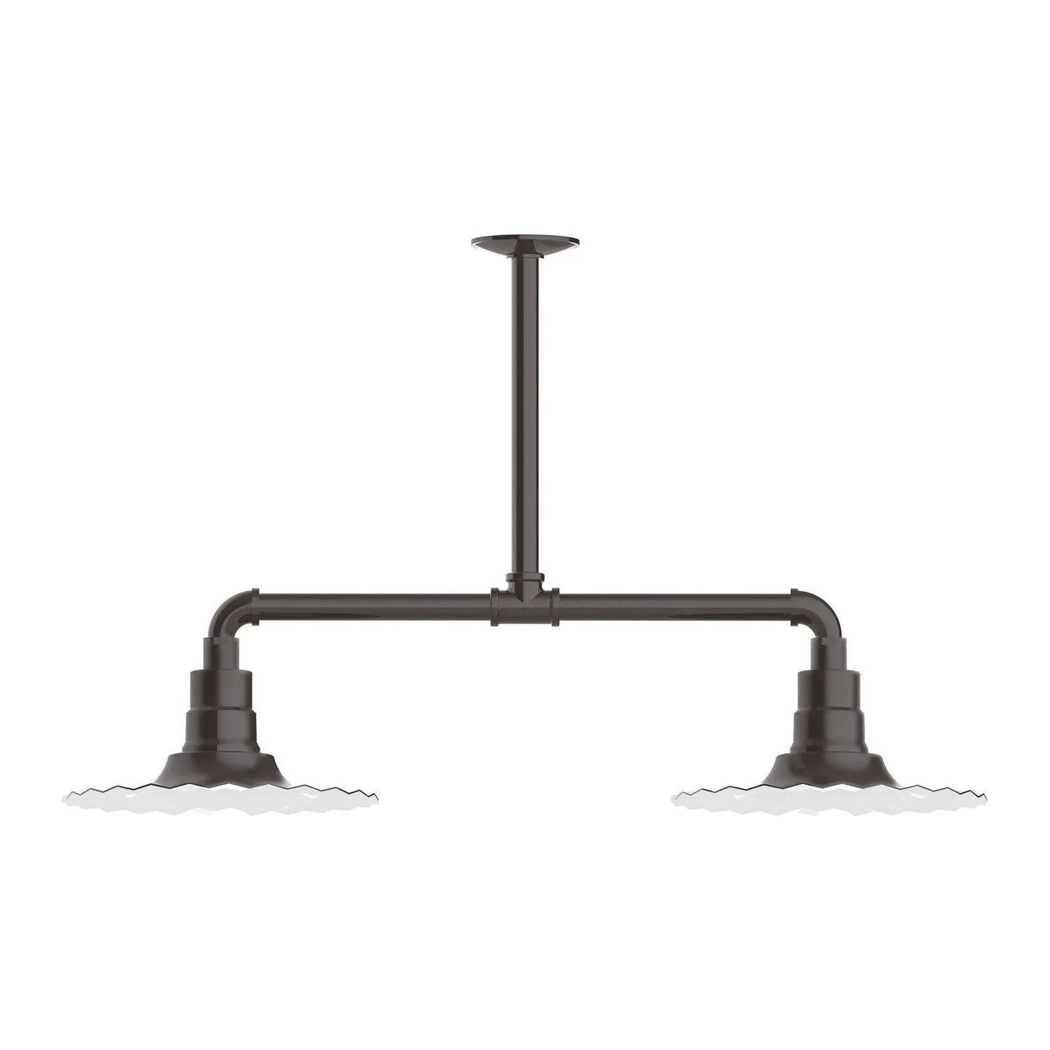 Montclair Light Works - Radial 12" 2-Light Stem Hung Pendant Light - MSD158-51 | Montreal Lighting & Hardware