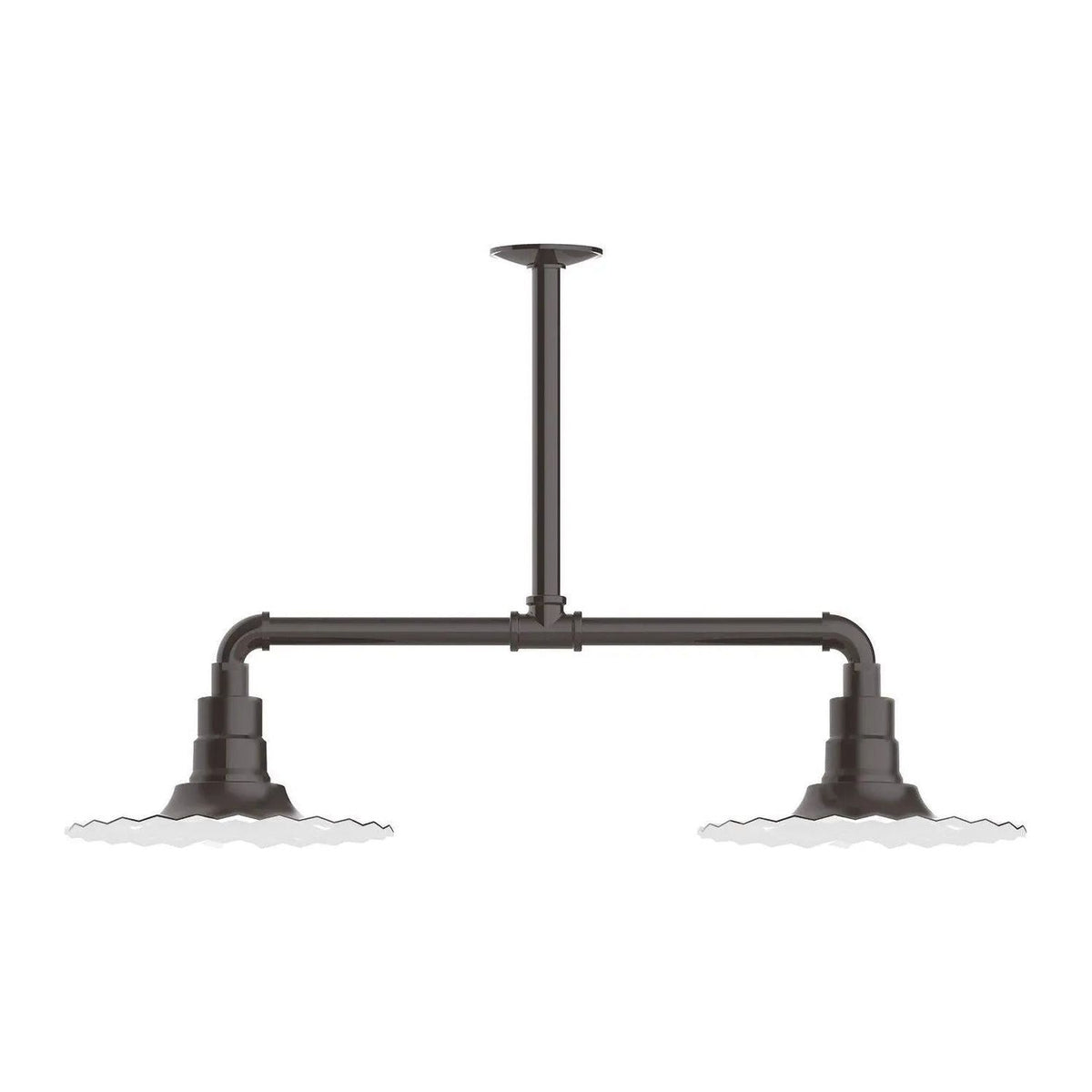 Montclair Light Works - Radial 12" 2-Light Stem Hung Pendant Light - MSD158-51 | Montreal Lighting & Hardware