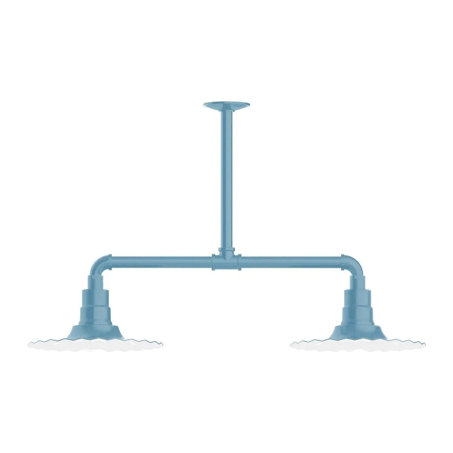 Montclair Light Works - Radial 12" 2-Light Stem Hung Pendant Light - MSD158-54 | Montreal Lighting & Hardware