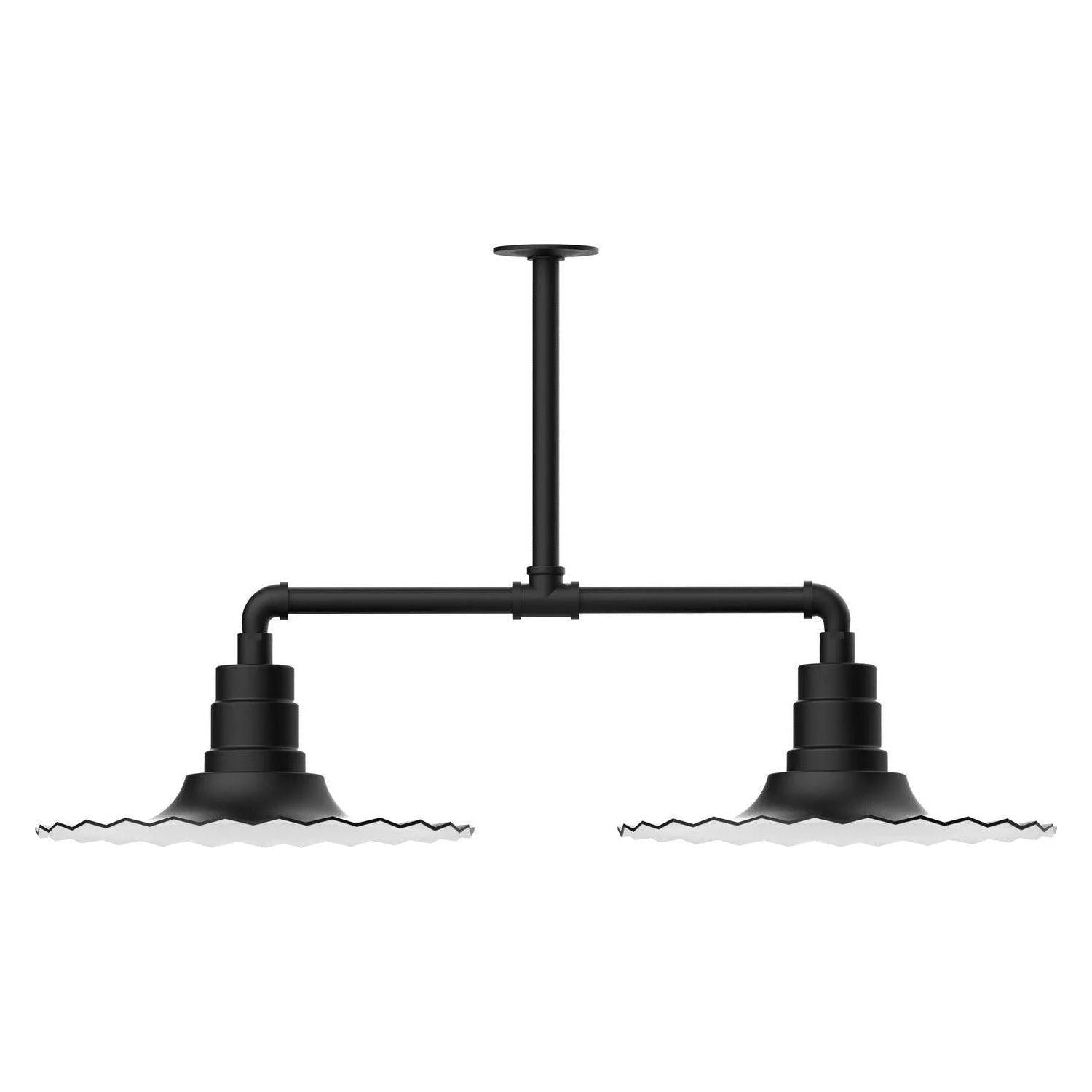 Montclair Light Works - Radial 16" 2-Light Stem Hung Pendant Light - MSD159-40 | Montreal Lighting & Hardware