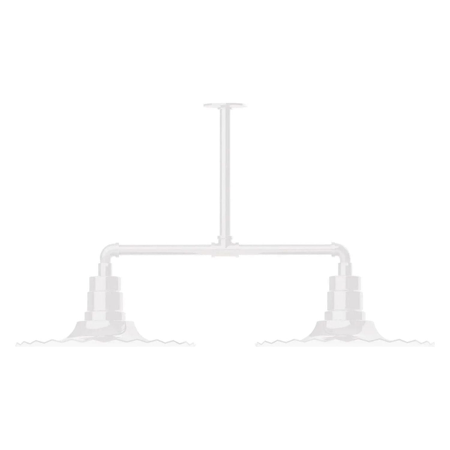 Montclair Light Works - Radial 16" 2-Light Stem Hung Pendant Light - MSD159-44 | Montreal Lighting & Hardware