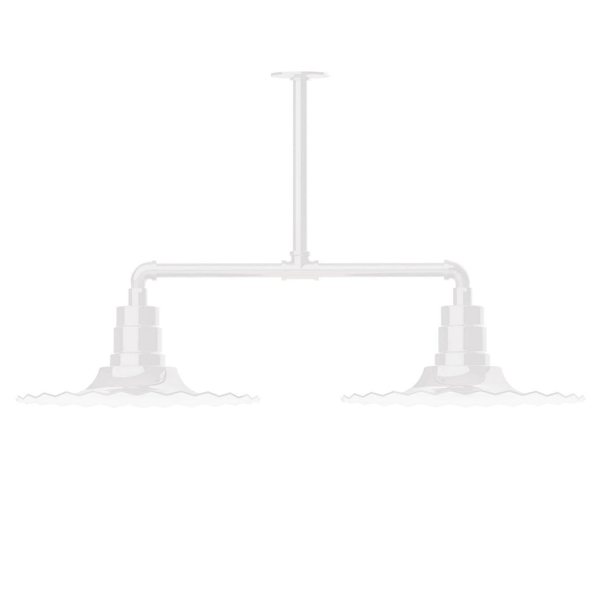 Montclair Light Works - Radial 16" 2-Light Stem Hung Pendant Light - MSD159-44 | Montreal Lighting & Hardware