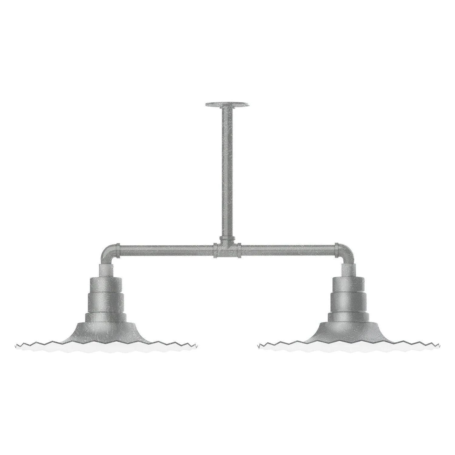 Montclair Light Works - Radial 16" 2-Light Stem Hung Pendant Light - MSD159-49 | Montreal Lighting & Hardware