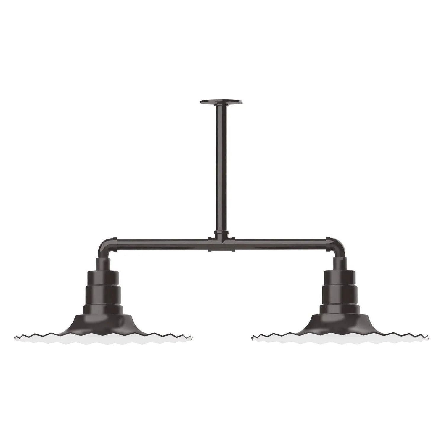 Montclair Light Works - Radial 16" 2-Light Stem Hung Pendant Light - MSD159-51 | Montreal Lighting & Hardware