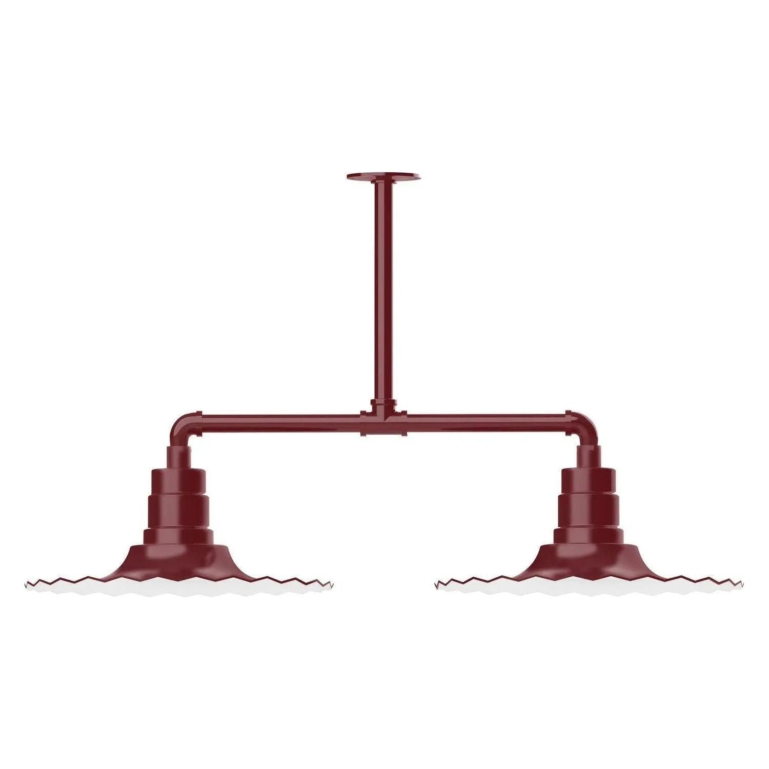 Montclair Light Works - Radial 16" 2-Light Stem Hung Pendant Light - MSD159-55 | Montreal Lighting & Hardware