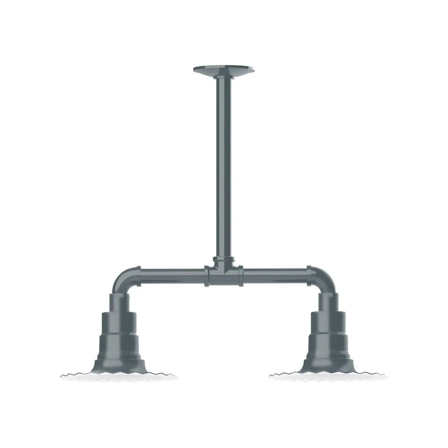 Montclair Light Works - Radial 8" 2-Light Stem Hung Pendant Light - MSB157-40 | Montreal Lighting & Hardware