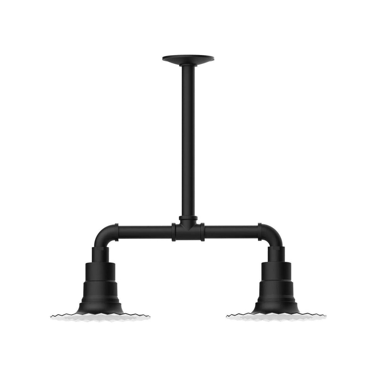 Montclair Light Works - Radial 8" 2-Light Stem Hung Pendant Light - MSB157-41 | Montreal Lighting & Hardware