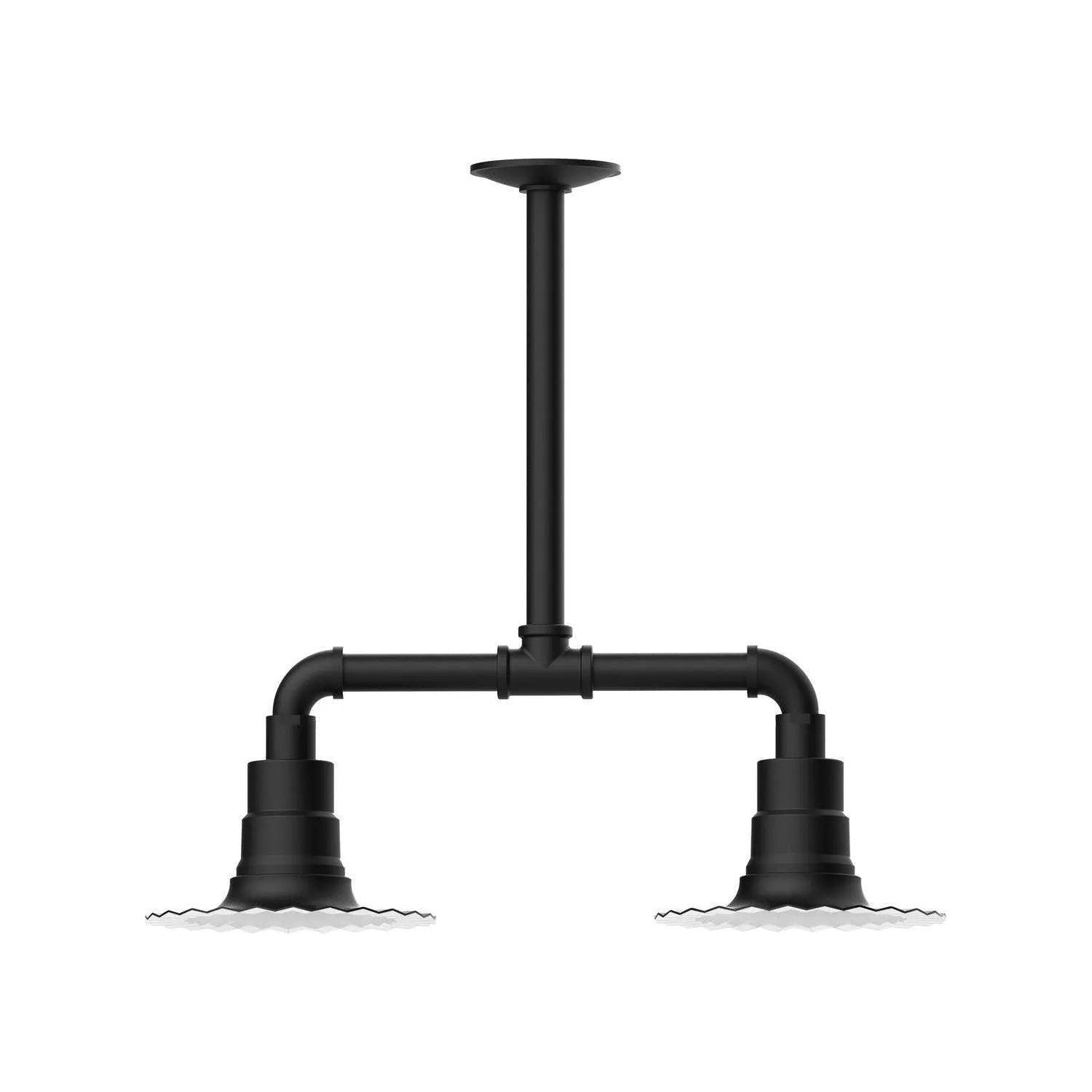 Montclair Light Works - Radial 8" 2-Light Stem Hung Pendant Light - MSB157-40 | Montreal Lighting & Hardware