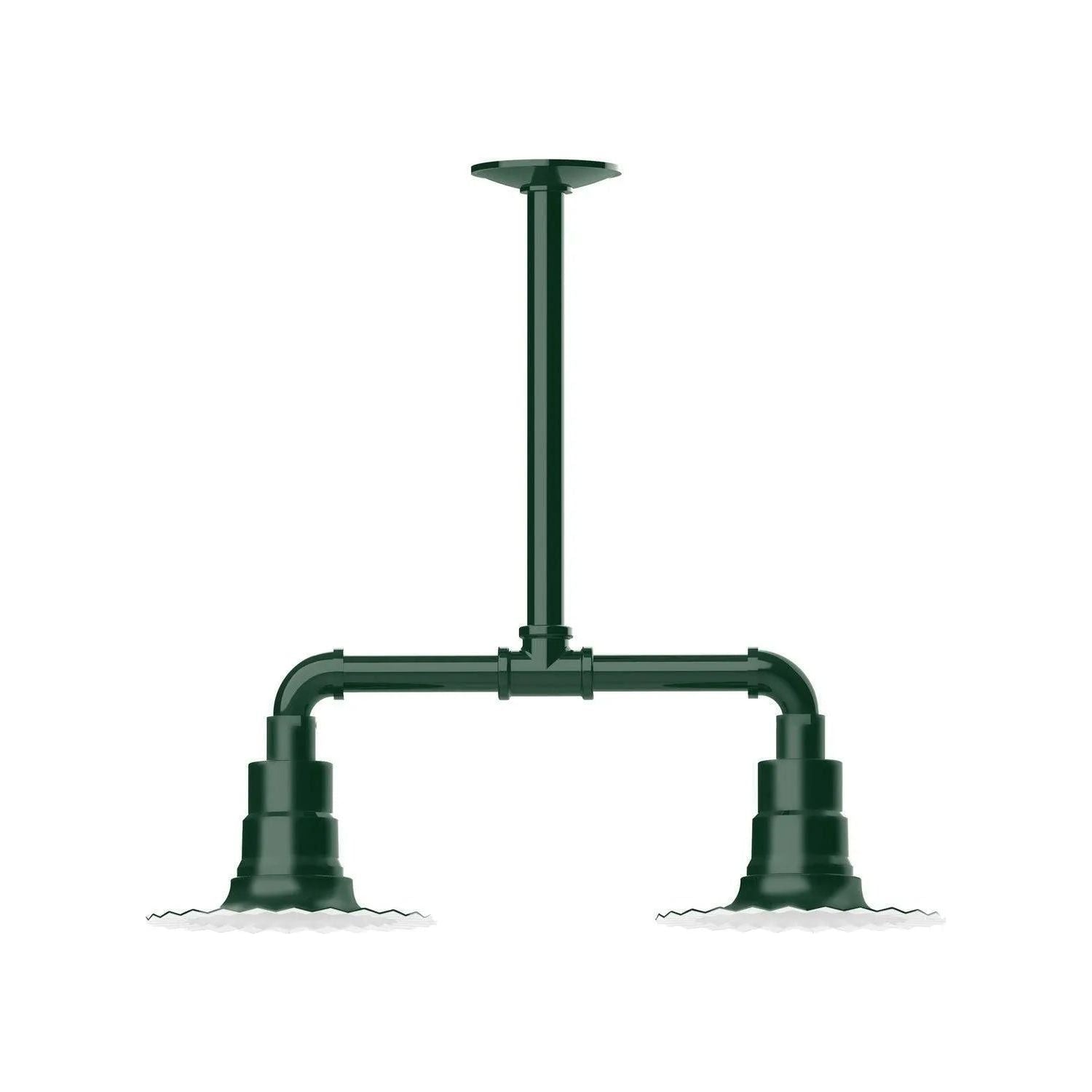 Montclair Light Works - Radial 8" 2-Light Stem Hung Pendant Light - MSB157-42 | Montreal Lighting & Hardware