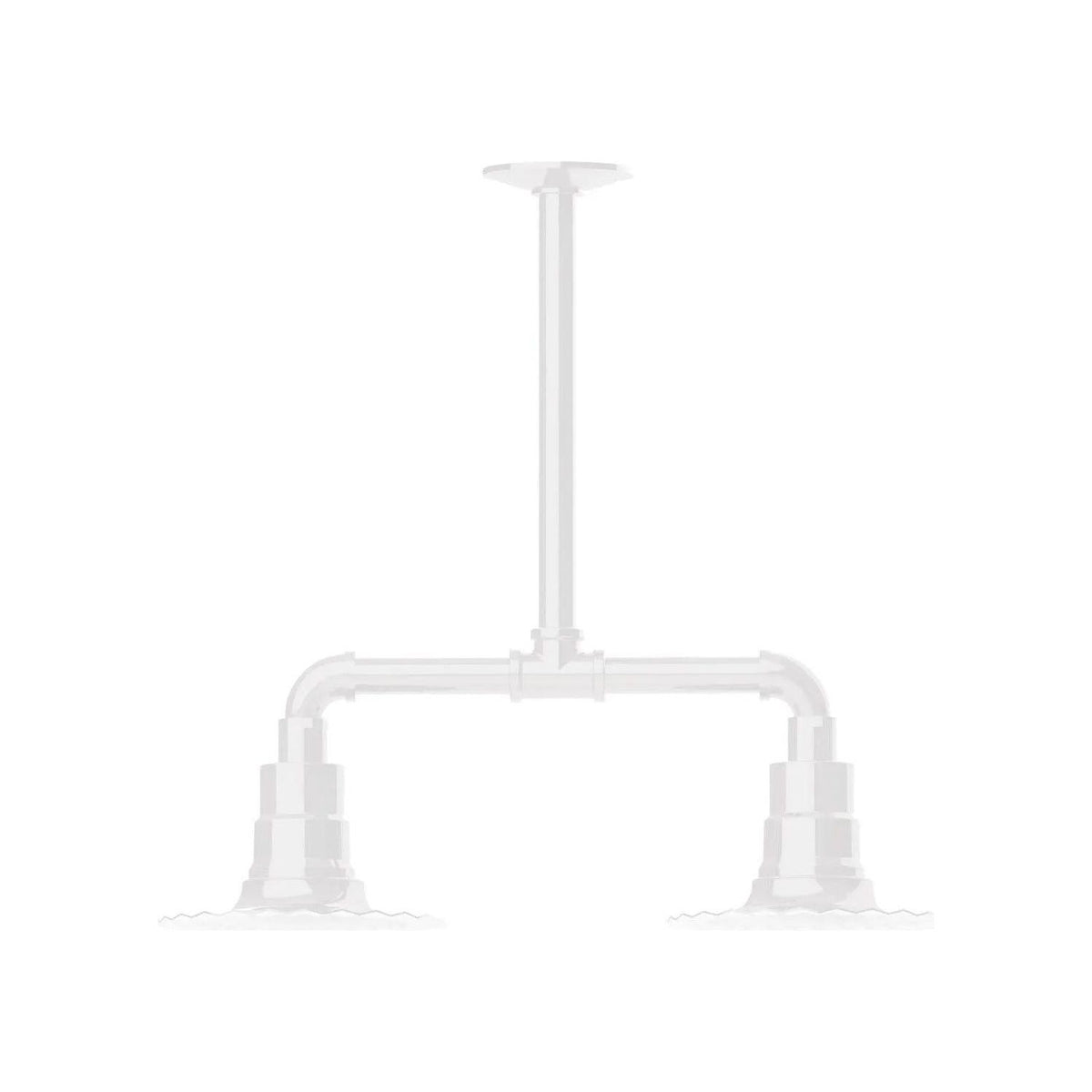 Montclair Light Works - Radial 8" 2-Light Stem Hung Pendant Light - MSB157-44 | Montreal Lighting & Hardware