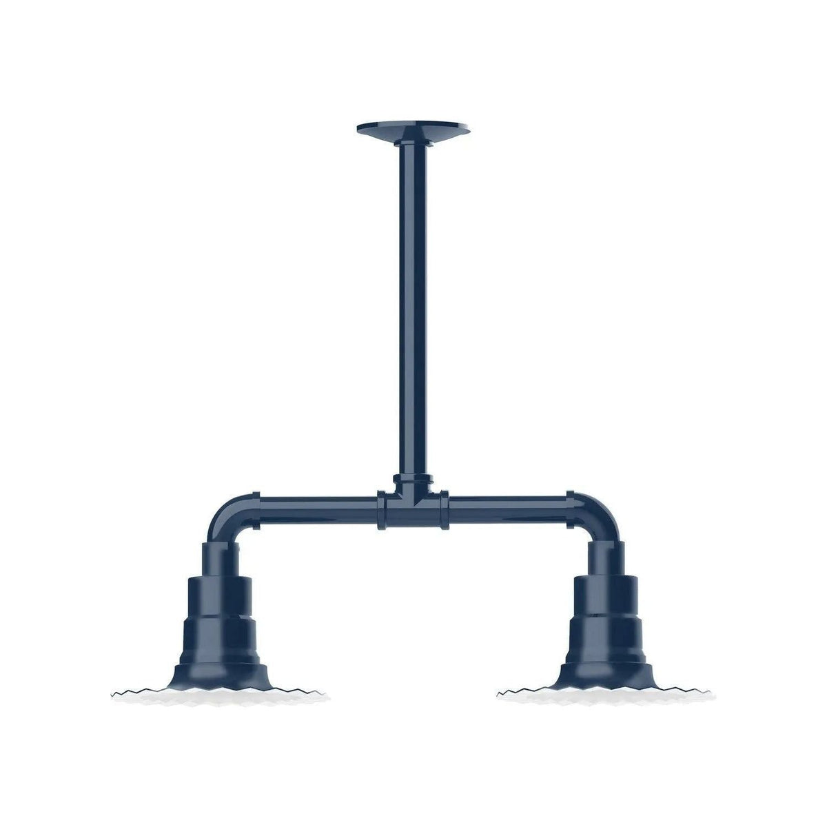 Montclair Light Works - Radial 8" 2-Light Stem Hung Pendant Light - MSB157-50 | Montreal Lighting & Hardware