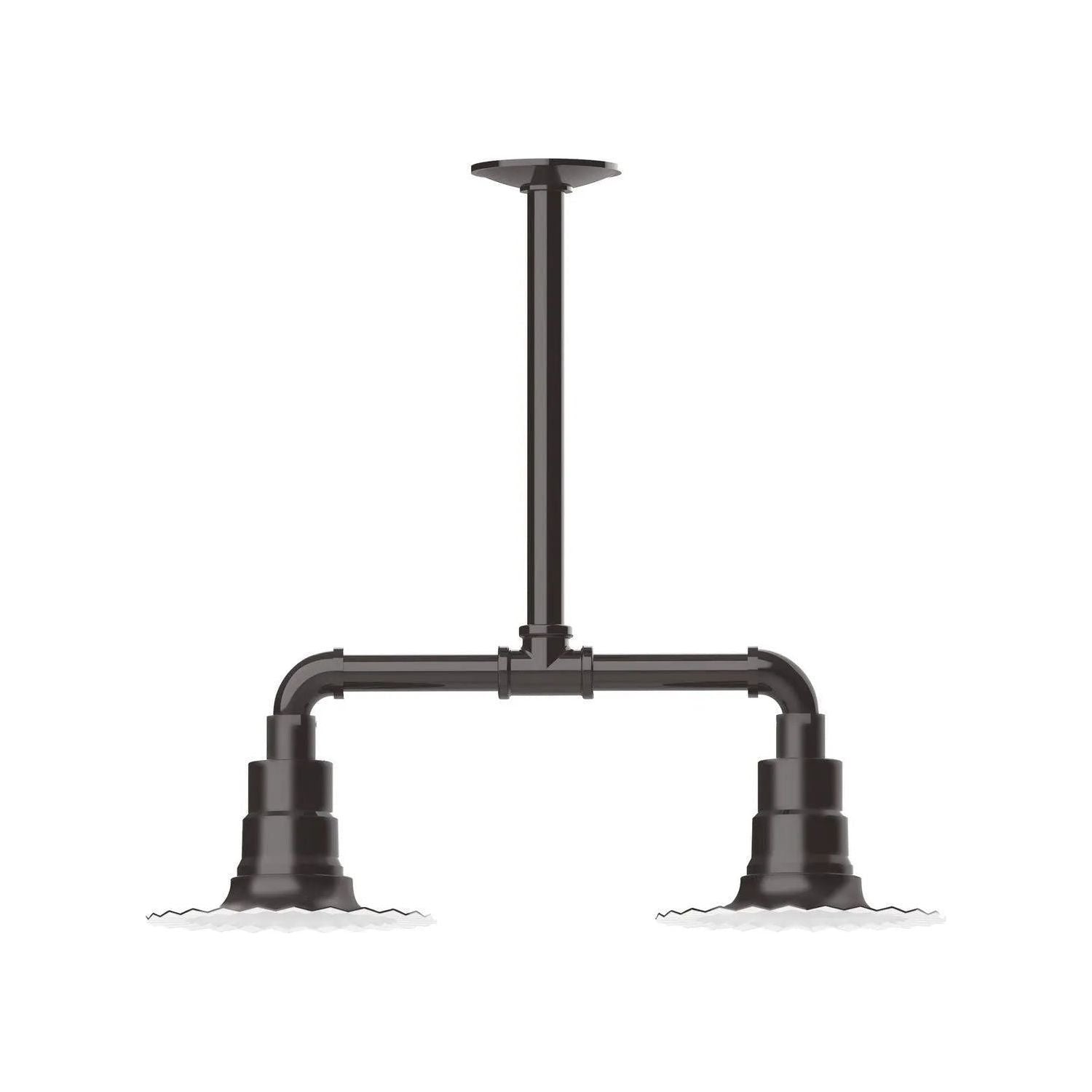 Montclair Light Works - Radial 8" 2-Light Stem Hung Pendant Light - MSB157-51 | Montreal Lighting & Hardware