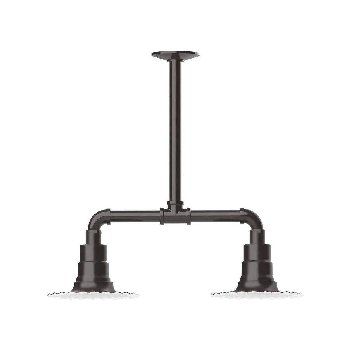 Montclair Light Works - Radial 8" 2-Light Stem Hung Pendant Light - MSB157-51 | Montreal Lighting & Hardware