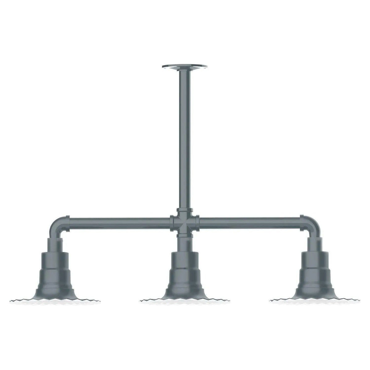 Montclair Light Works - Radial 8" 3-Light Stem Hung Pendant Light - MSK157-40 | Montreal Lighting & Hardware