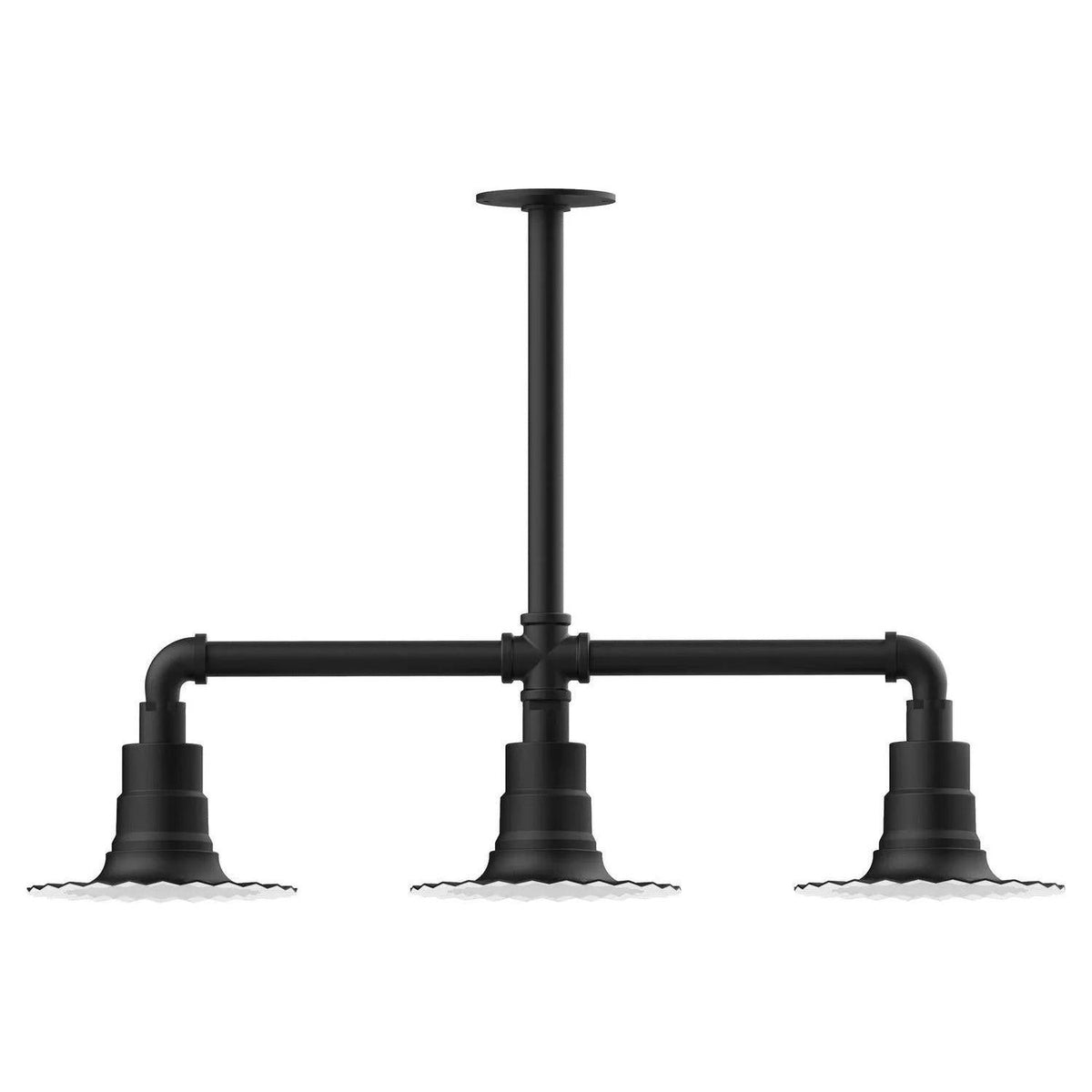 Montclair Light Works - Radial 8" 3-Light Stem Hung Pendant Light - MSK157-41 | Montreal Lighting & Hardware