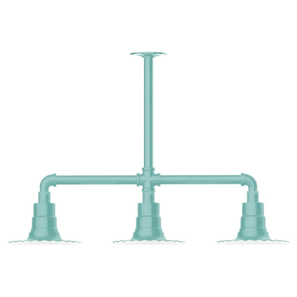 Montclair Light Works - Radial 8" 3-Light Stem Hung Pendant Light - MSK157-48 | Montreal Lighting & Hardware